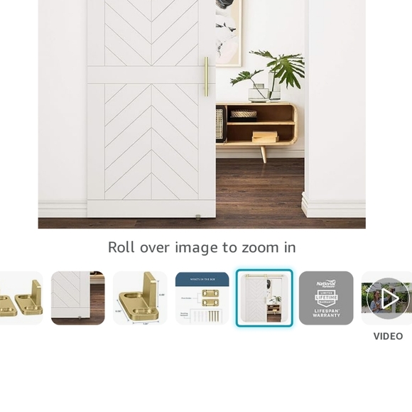 N700-113 brushed gold interior sliding barn door (346) - Picture 6 of 7